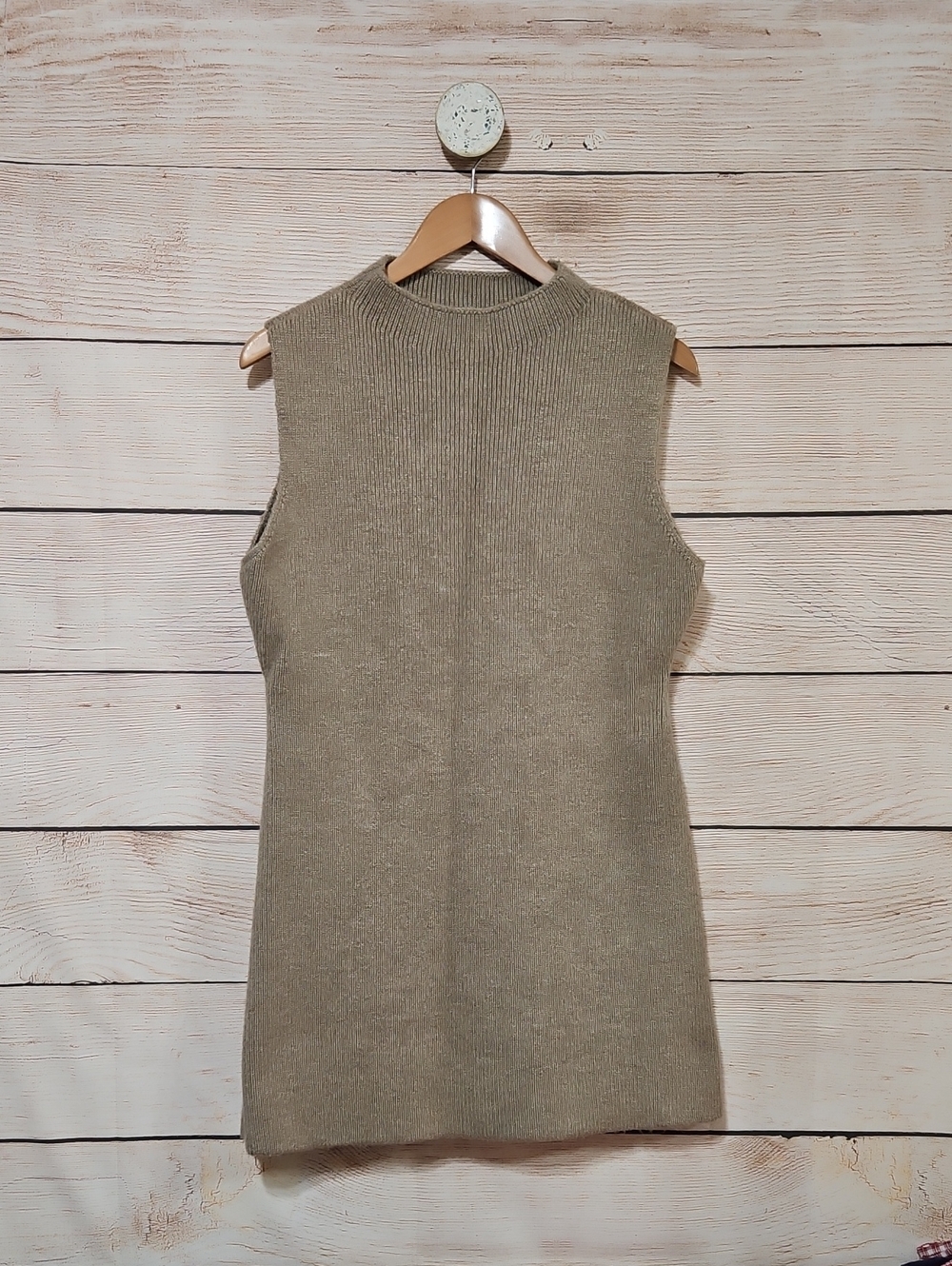 H&M Sleeveless Knit Shift Dress - Tan Large